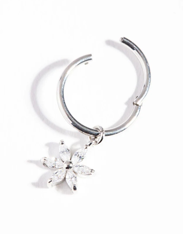 Lovisa - Surgical Steel Floral Cubic Zirconia Belly Ring