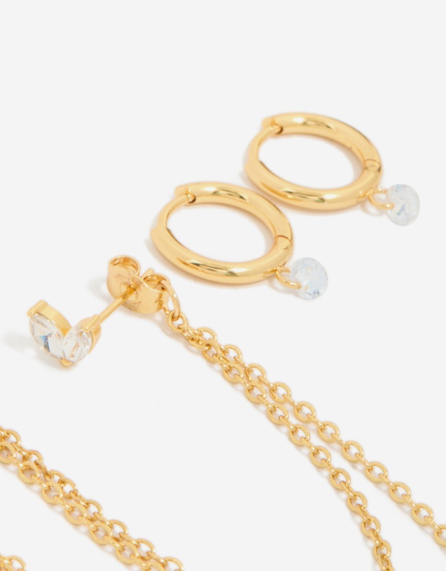 Lovisa - Waterproof Gold Plated Stainless Steel Marquise Earrings 3-Pack