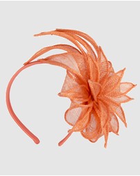 Max Alexander - Flower Orange Sinamay Fascinator Headband
