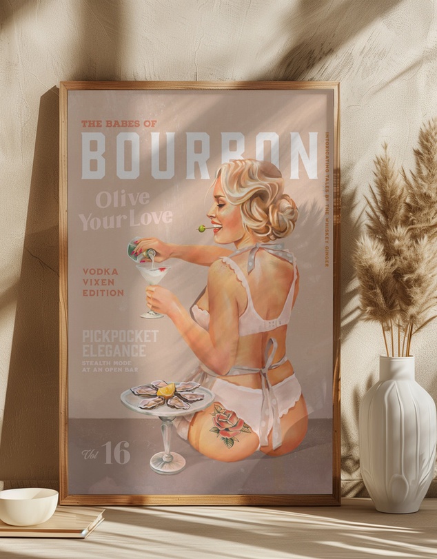 Olive et Oriel - Bourbon Babe Vol 16 by The Whiskey Ginger Art Print