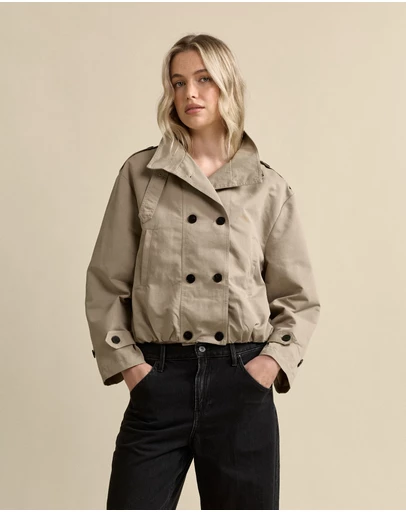 MVN - Cropped Funnel Trench Coat