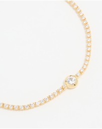 Lovisa - Gold Plated Cubic Zirconia Pave & Round Stone Bracelet