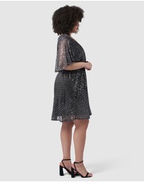 Pink Dusk by Curve Project - Glow Frill Hem Mini Dress