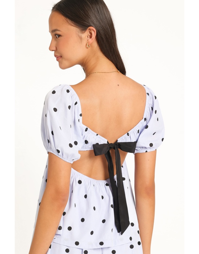 Petal & Pup - Julia Set - Blue Black Dot