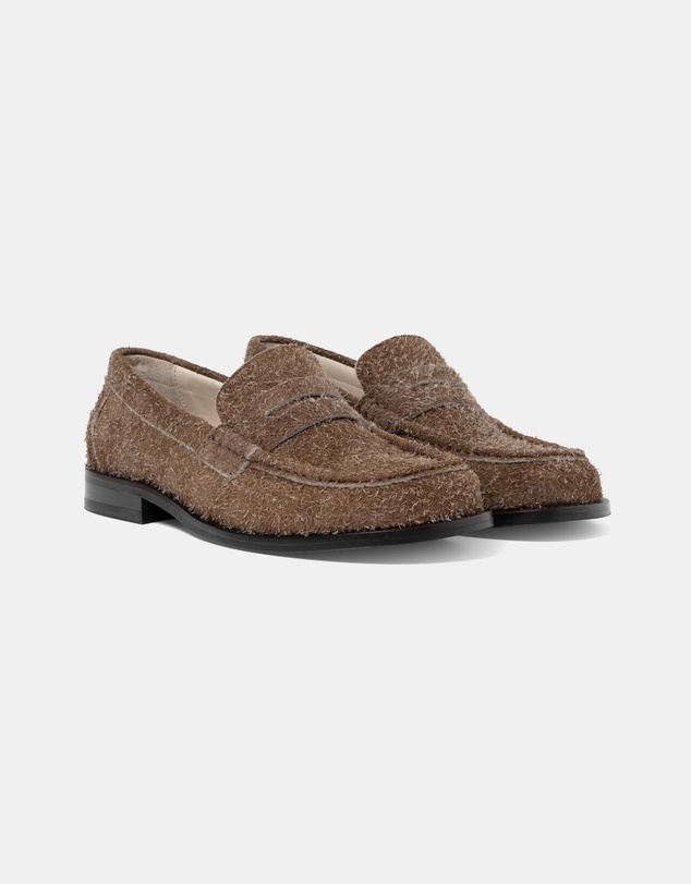 Duke + Dexter - Willis Khaki Hairy Suede Penny Loafers