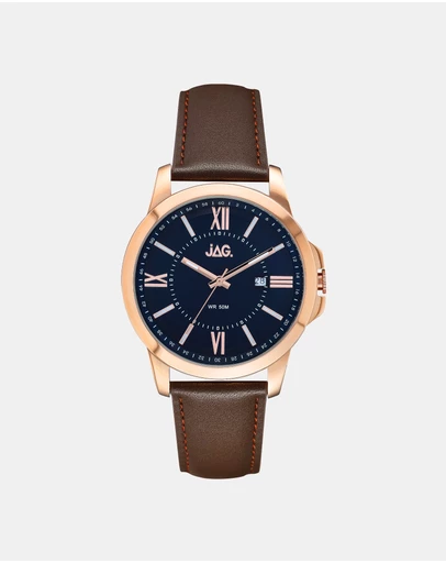 Jag - Xavier Blue Dial Brown Strap