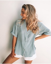 Esther & Co - Fraise Top - Faded Teal