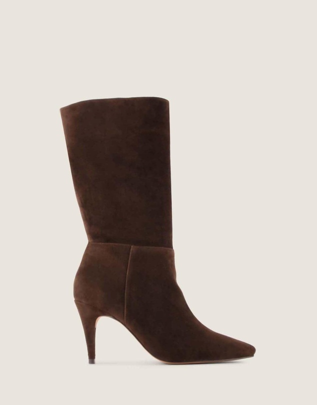 Shelly Shen - Kyrie Heel Long Boots Brown Suede