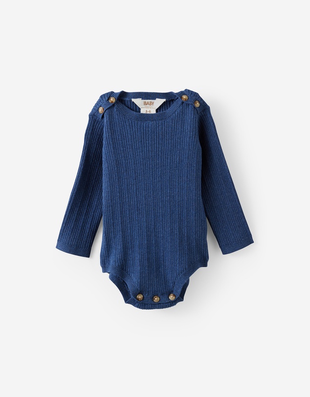 Cotton On Kids - Organic Blend Knit Long Sleeve Bubbysuit