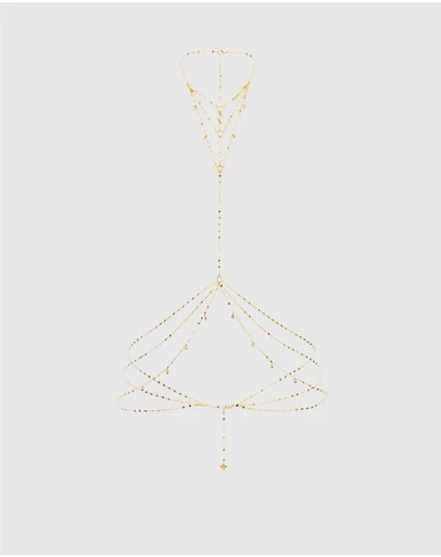 GUESS - Gold-Tone Hashtag Guess Body Chain