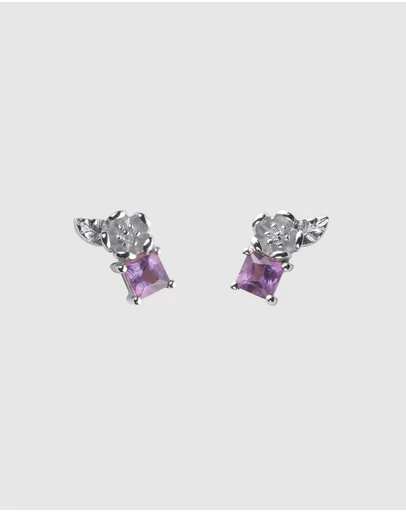 Karen Walker - Rock Garden Studs with Amethyst