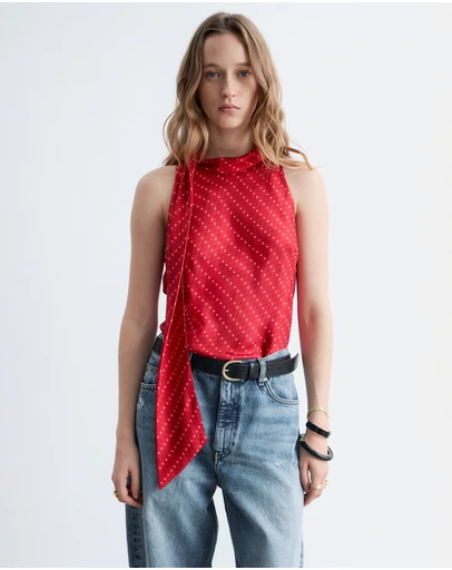 & Other Stories - Scarf-Neck Silk Top