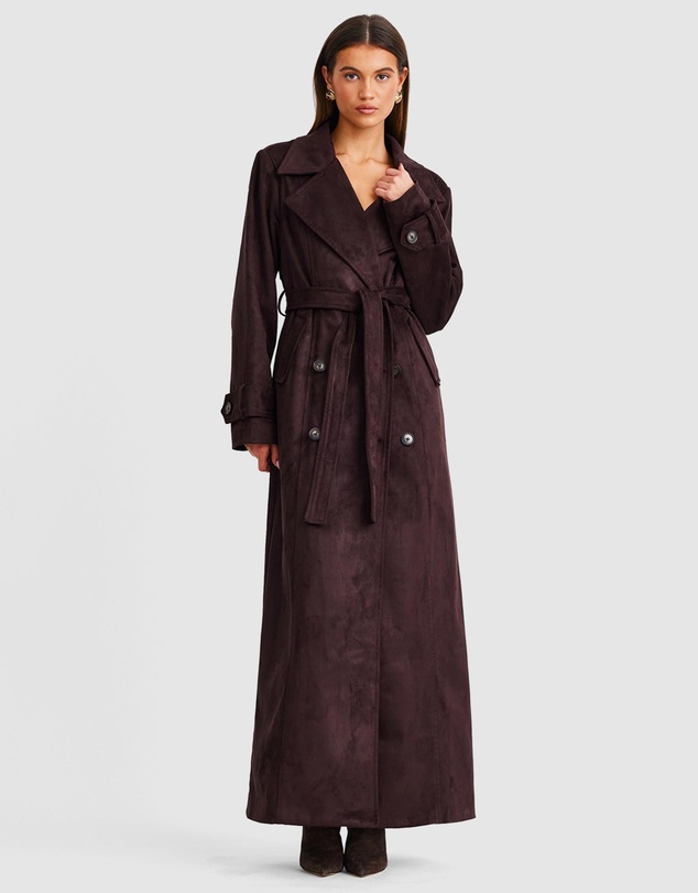 SNDYS - Sutton Faux Suede Trench Coat