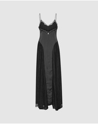 ROTATE - Satin Lace Maxi Dress