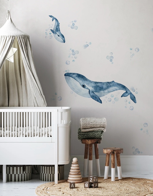 Olive et Oriel - Whales & Bubbles Decal Set