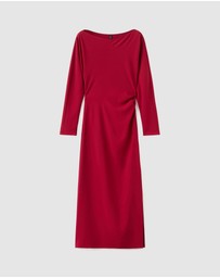 M.N.G - Boat-Neck Ruched Dress