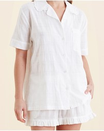 Papinelle - Ivy Organic Cotton Frill Short Sleeve Boxer PJ Set