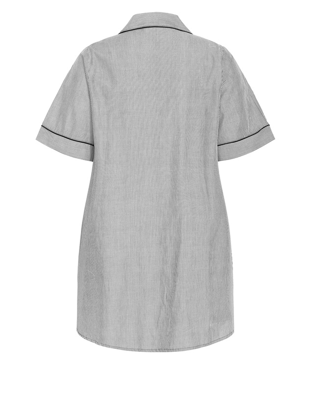 City Chic - Plus size Zoie Oversized Stripe Sleep Shirt - charcoal