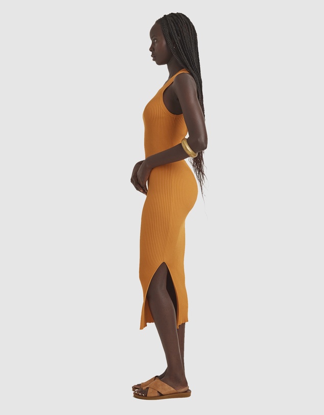 Zerafima - Grasslands Rib Halter Dress