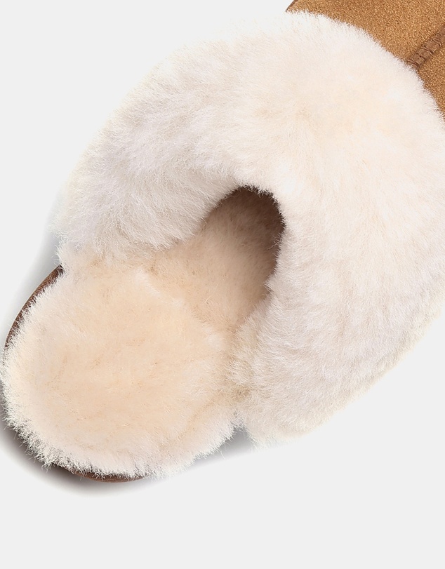 EVERAU - Australian Shepherd Ugg Muffin Slipper Cow Suede Upper House Shoes