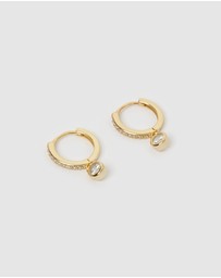 Arms Of Eve - Rhodes Gold Earrings - Stone