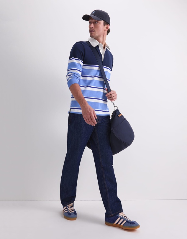 Sportscraft - Long Sleeve Stripe Rugby Polo