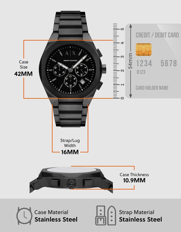 Armani Exchange - Black Chronograph Watch