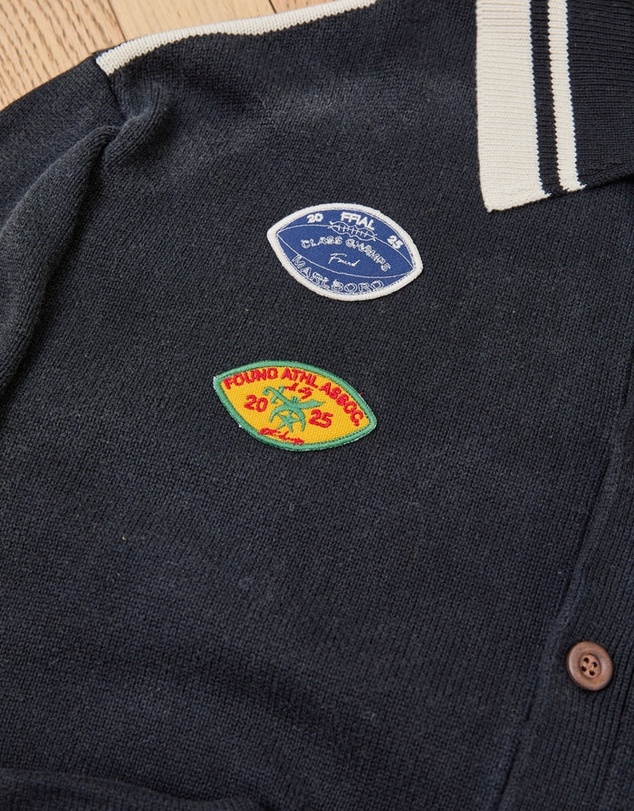 Found - Varsity Patch Collared Cardigan
