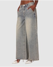EDIKTED - Super Baggy Wide Leg Jeans