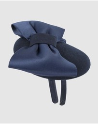 Max Alexander - Felt Navy Winter Pillbox Fascinator with Bow