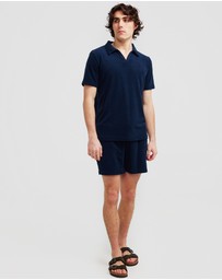 Vacay Swimwear - Navy Terry Polo