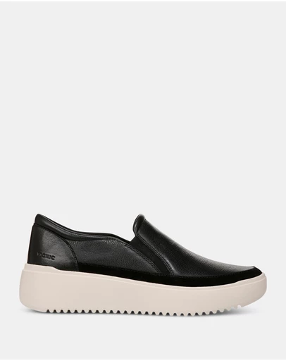 Vionic - Kearny Platform Slip-On Casual Sneaker - Black Leather