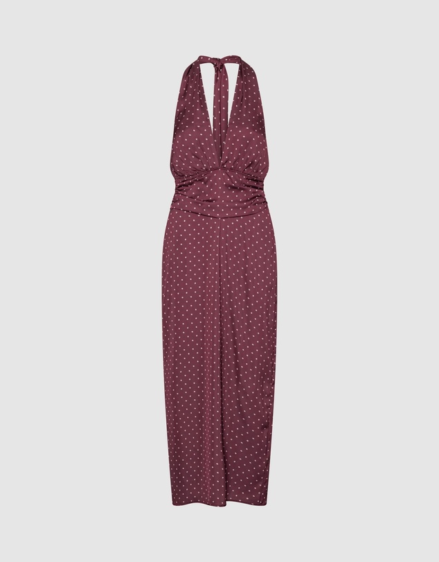ROTATE - Dot Halterneck Scarf Dress
