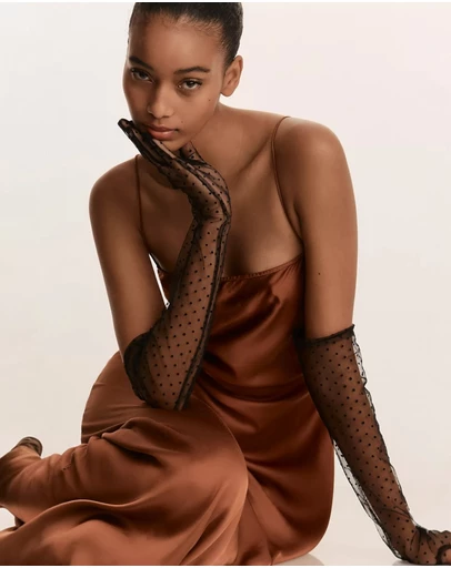 High Heel Jungle - Point d’Esprit Tulle Opera Gloves