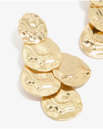 Lovisa - Gold Plated MoltenTextured Disc Drop Earrings