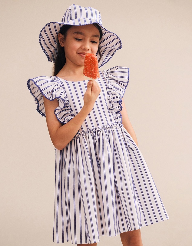 Huxbaby - Ocean Stripe Bow Back Dress - ICONIC EXCLUSIVE - Babies-Teens
