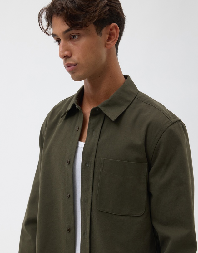 AERE - Brushed Organic Cotton Overshirt