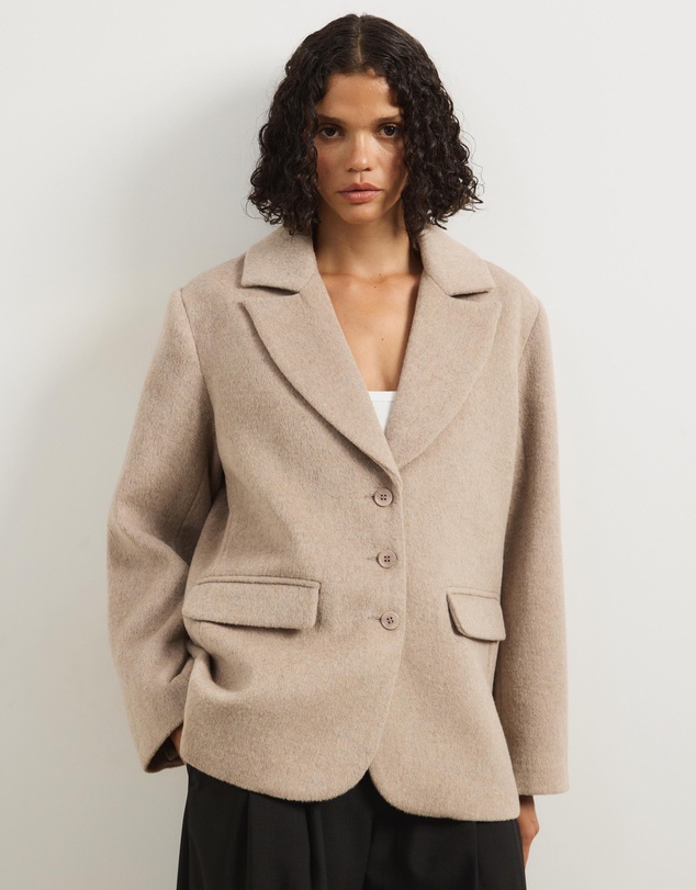 Atmos&Here - Ethel Wool Blend Oversized Blazer