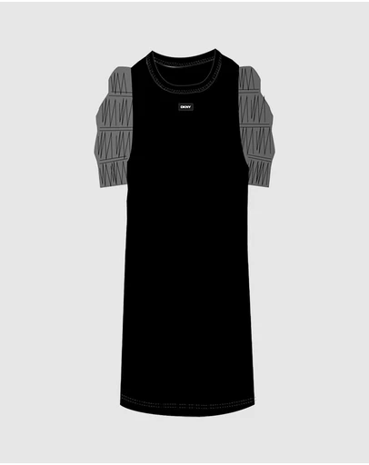 DKNY - Logo Badge T-Shirt Dress - Kids-Teens