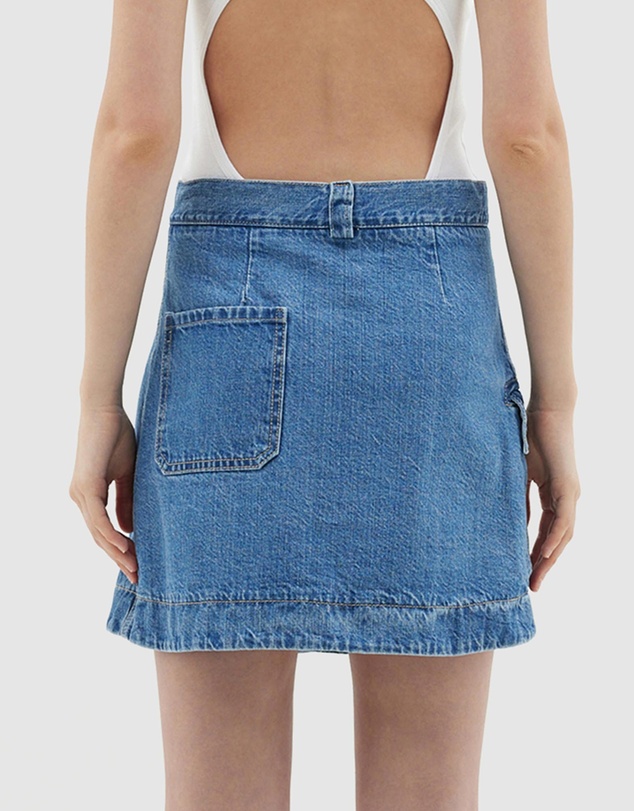 Bassike - Denim Wrap Mini Skirt