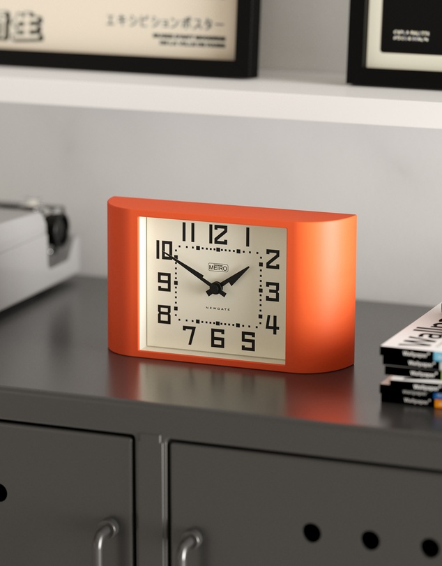 Newgate - Newgate Mini Metro Mantel Clock-Pumpkin Orange