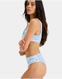 Roxy - Womens Wave Mid Waist Bikini Bottom