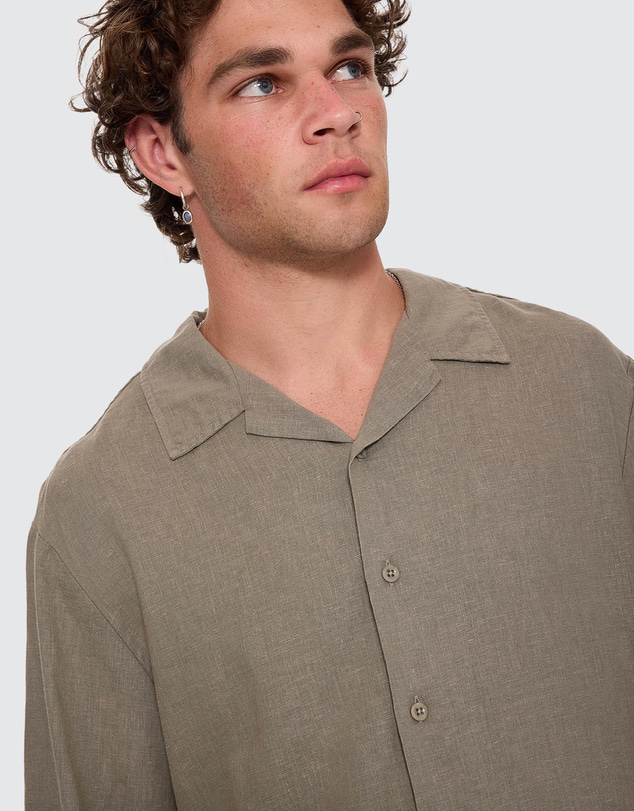 Thrills - Hemp Minimal Thrills Cropped Bowling Shirt