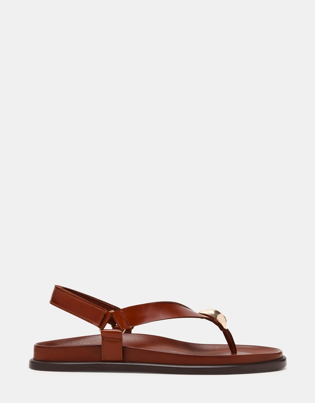 Steve Madden - Elvia Brown Leather Sandals
