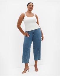 City Chic - Plus size Arami Strap Detail Top - ivory
