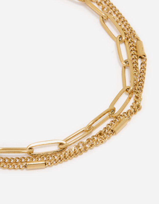 Lovisa - Waterproof Gold Plated Stainless Steel Layered Chain Bracelet
