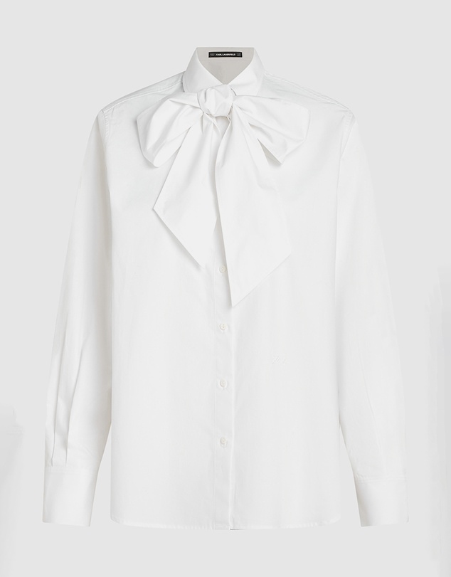 Karl Lagerfeld - Retro Poplin Bow Blouse
