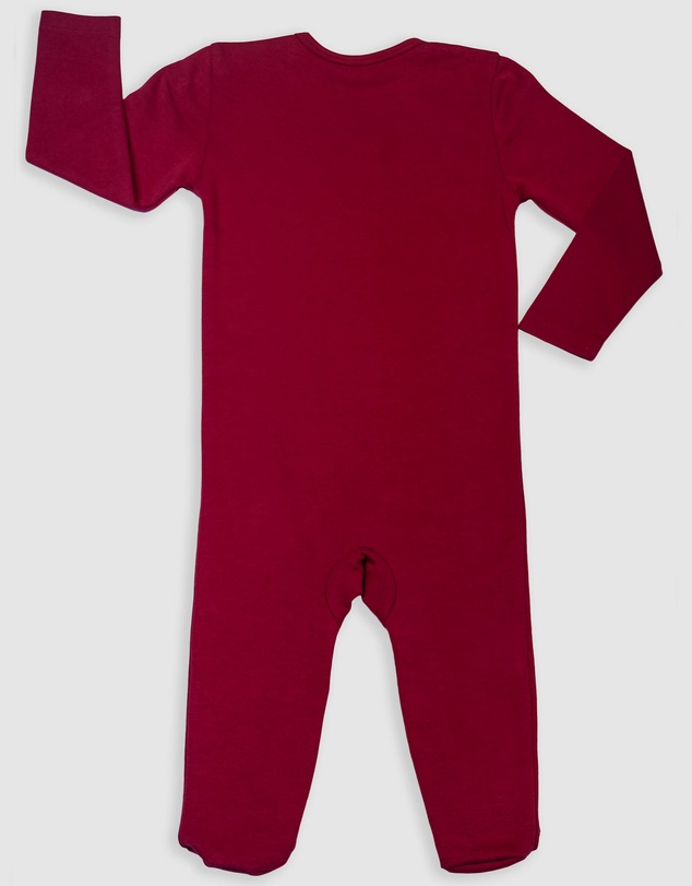 B Free Intimate Apparel - Baby Snap Button Sleepsuit with Booties - 100% Organic Cotton - Red Cockatoo