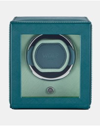 Wolf - WOLF Cub Seltzer Single Watch Winder with Cover Teal/Mint