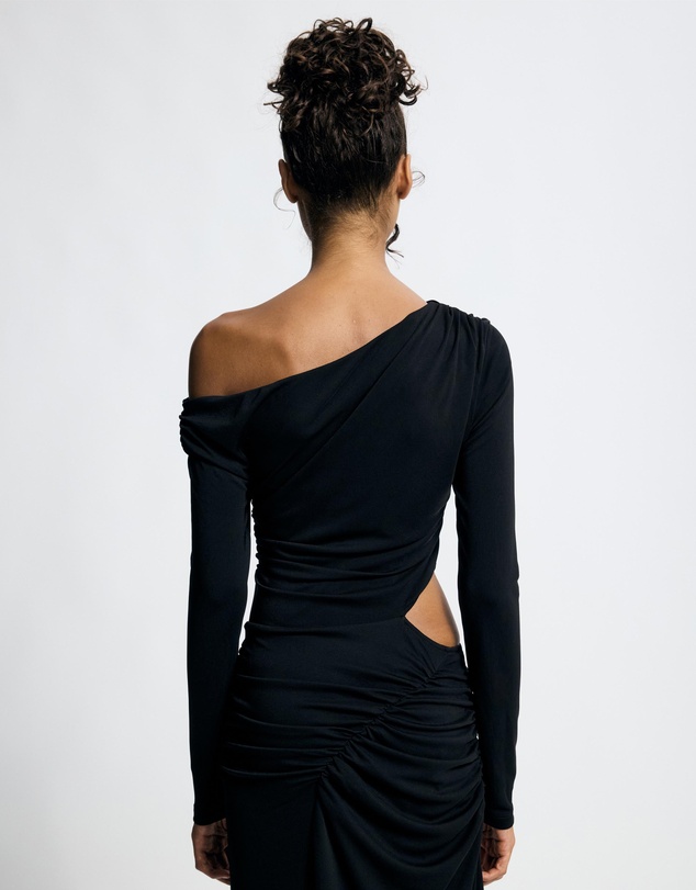 Lover - Ravenna Long Sleeve Asymmetrical Jersey Dress